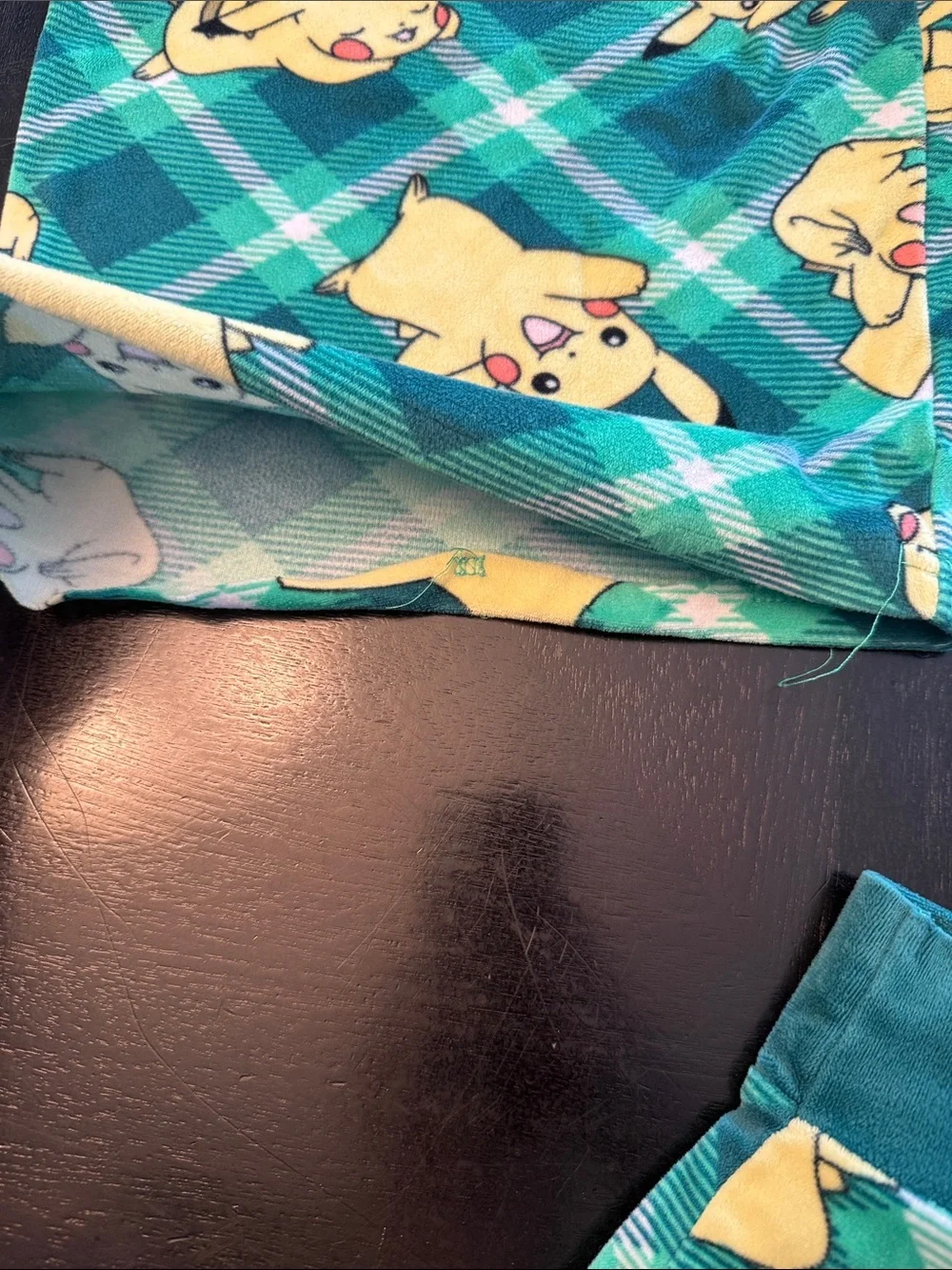 Green Plaid Pikachu Kids Pajama Set